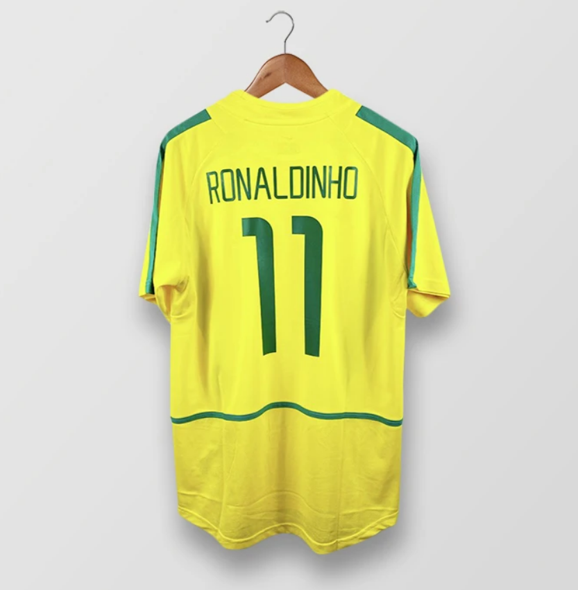 2002 Brazil Retro Home Kit Soccer Jersey RONALDINHO #11